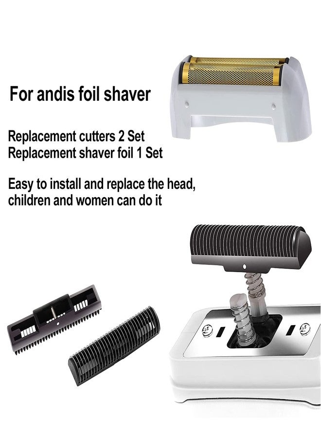 COSYONALL 2 Pack Pro Shaver Replacement Foil and Cutters compatible with"andis #17150 shaver foil replacement" Golden - Image 2